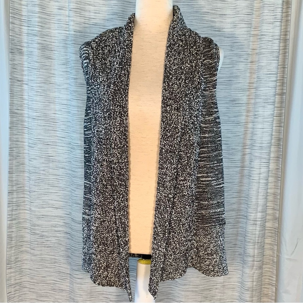 Cache Black and White Knit Sweater Vest.
